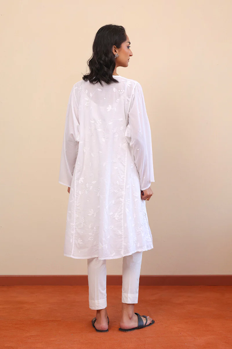 NKR White on White Kurta - Image 4