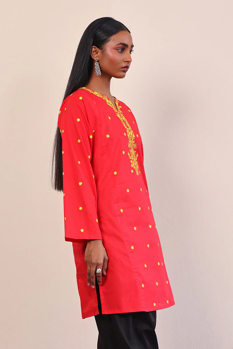 Gul Meena Crimson Kurta - Image 3
