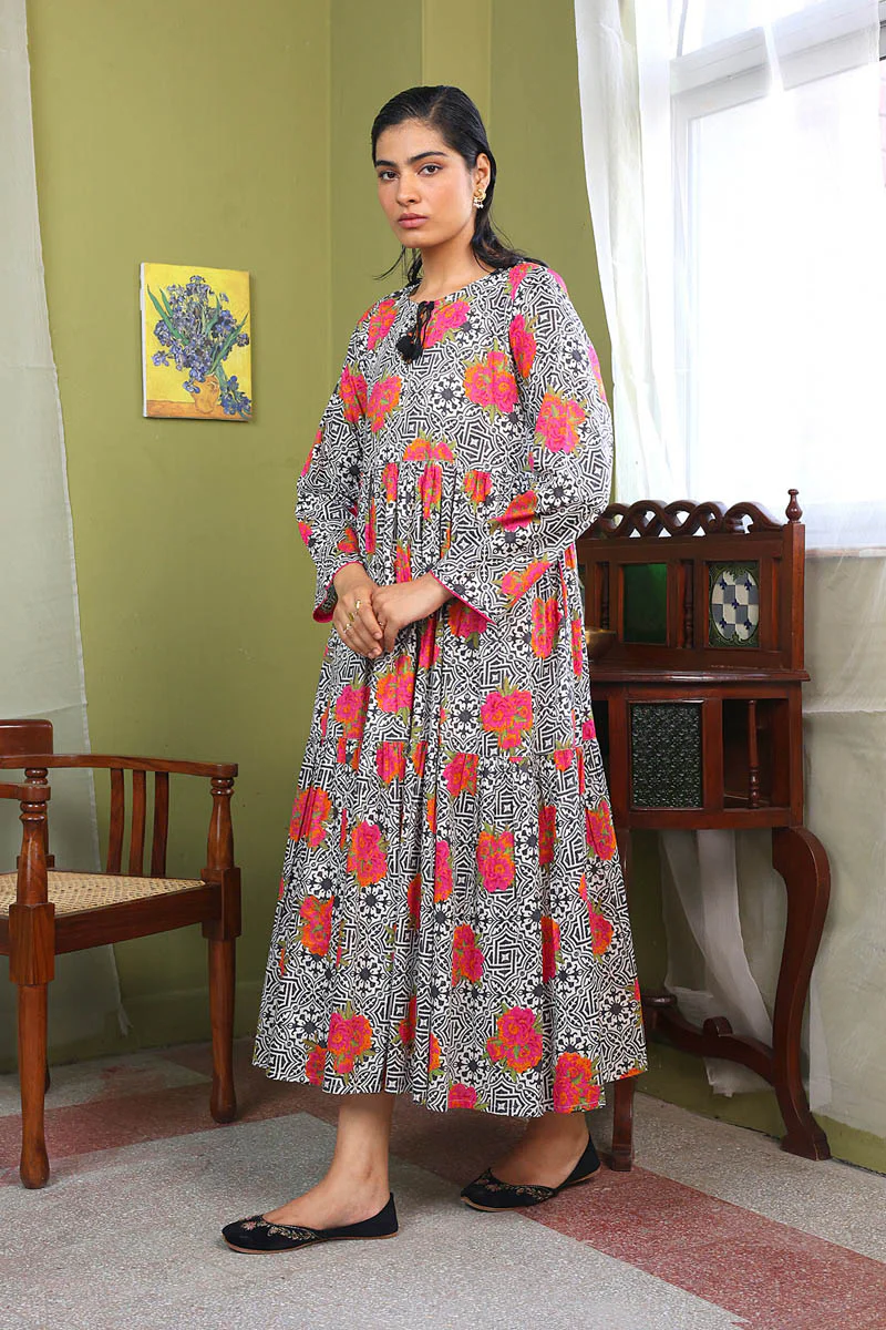 Tilework Tiered Dress - Image 2