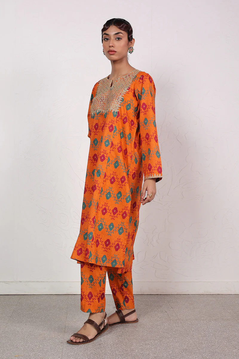 Printed Phulkari 2-Piece Set - Image 7