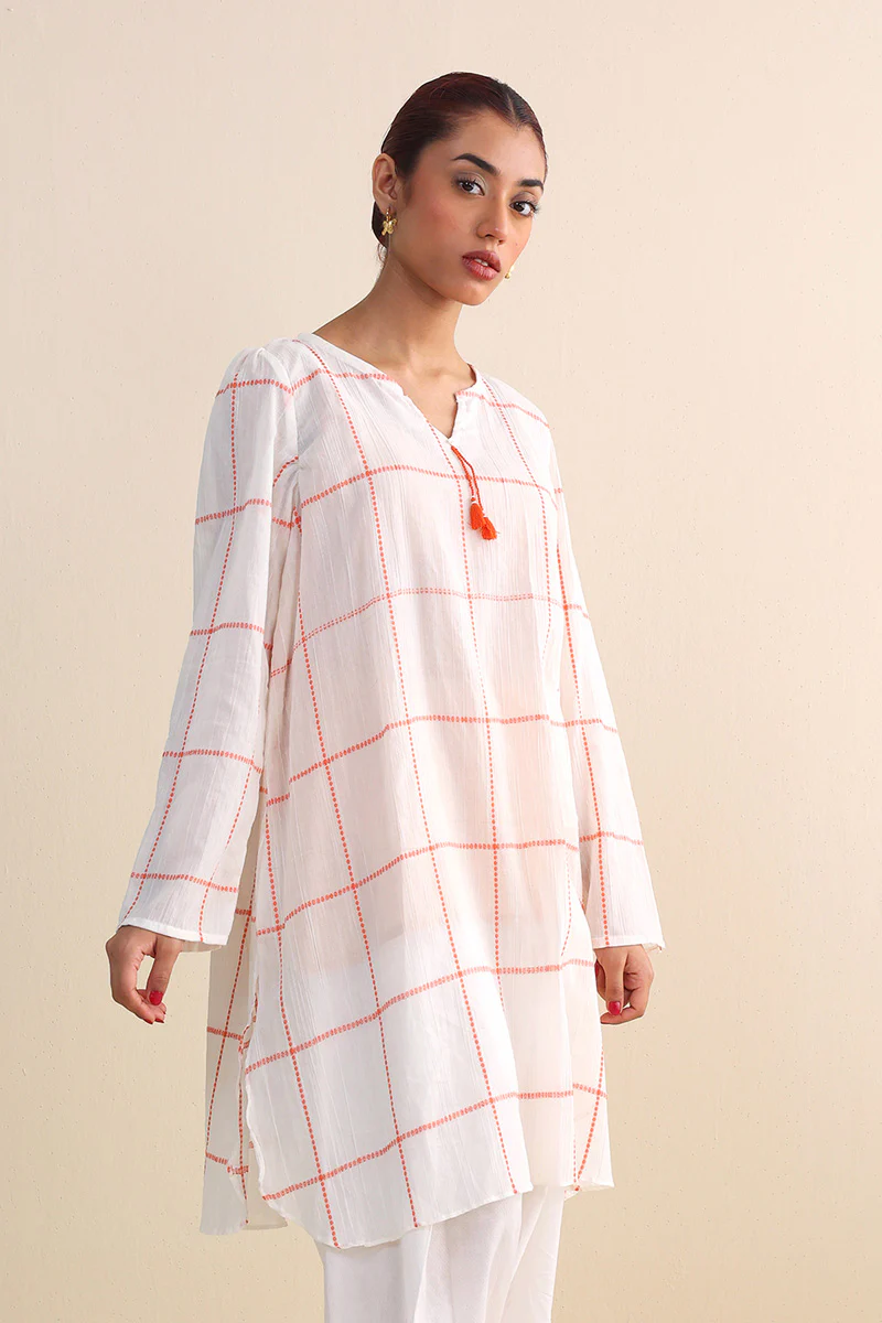 Shatranj Crinkled Kurta - Image 3