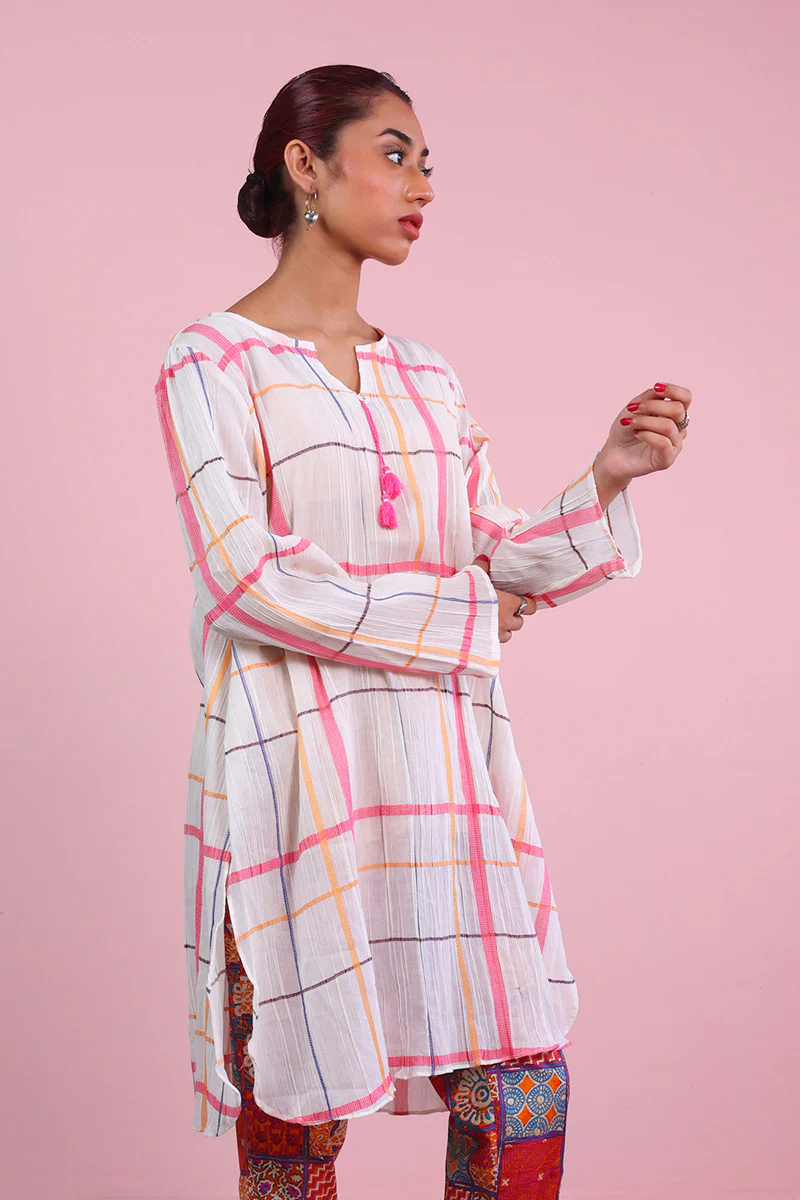Shatranj Crinkled Kurta - Image 7
