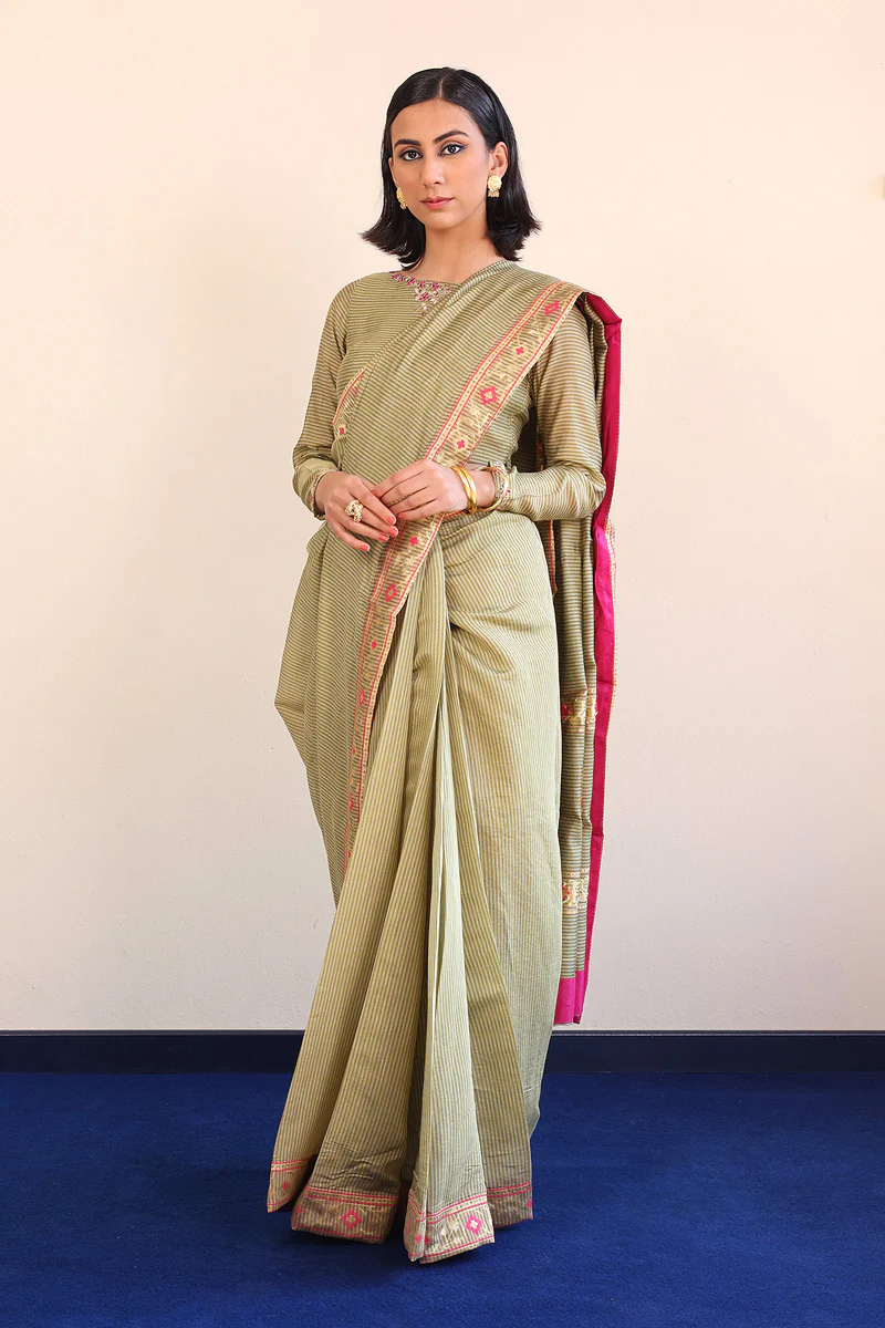 Pathani Peekaboo Sari - Image 3