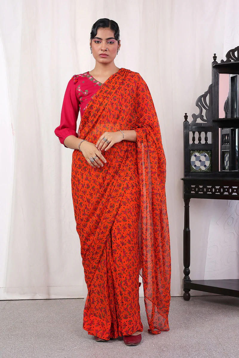 Jazab Rangeen Gulaab Jaal Sari - Image 3