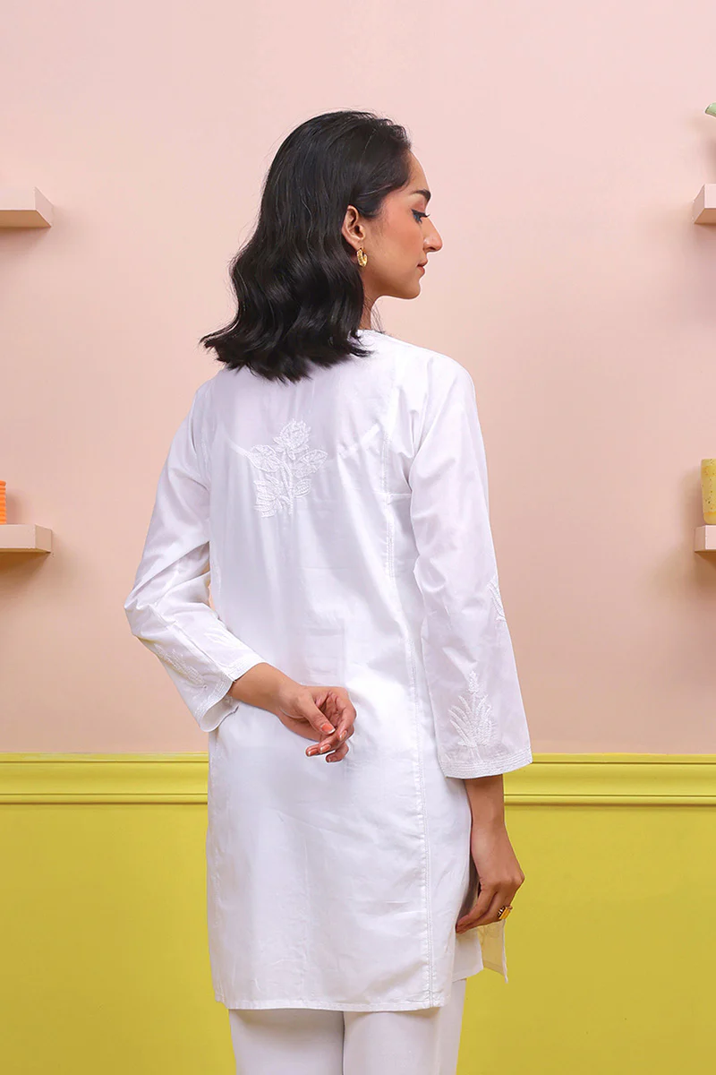 Urban Foliage Hand Embroidered Kurti - Image 4