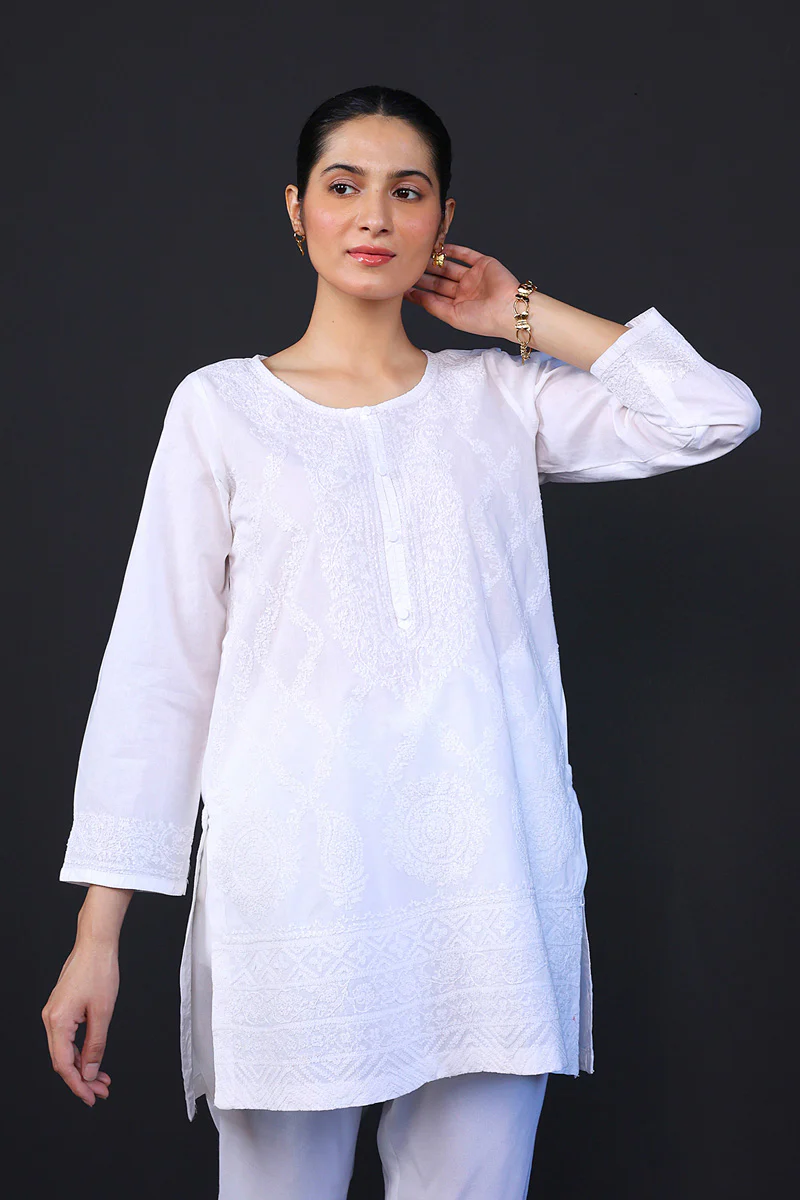 Urban Foliage Hand Embroidered Kurti - Image 5
