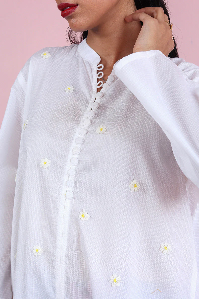 Spring Florets Hand Embroidered Shirt - Image 8