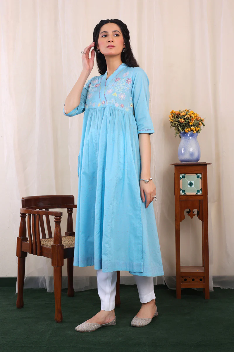 Sundara Embroidered Flared Dress - Image 7