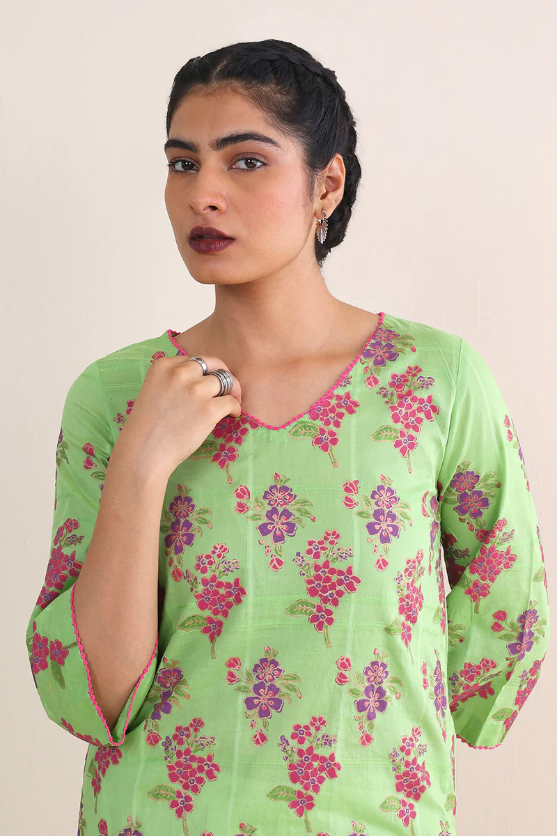 Tropic Splendour Handblocked Kurta - Image 6
