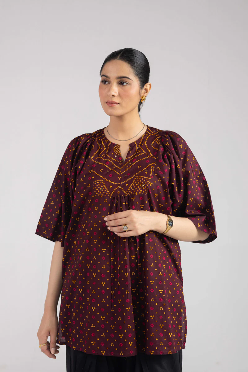 Printed Bandhani Bliss Top - Image 11