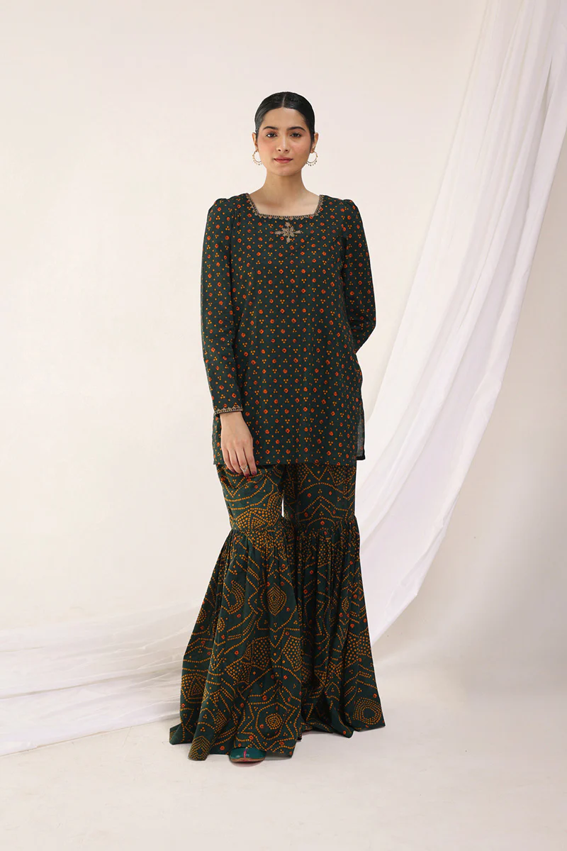 Bandhani Bliss Gharara Set - Image 12