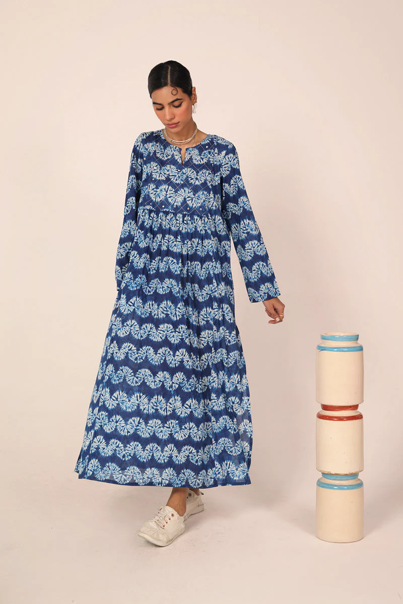 Shibori Mukaish Frock - Image 17