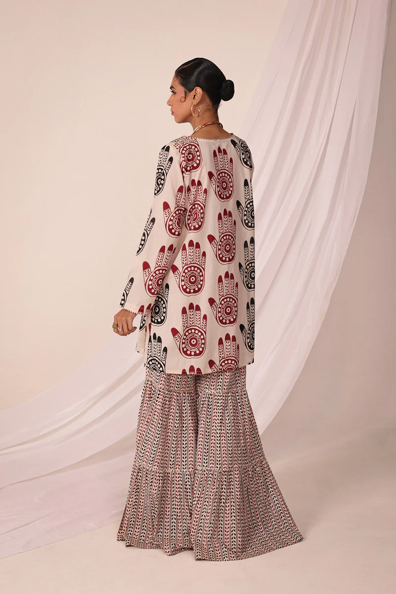 Mehndi Gota Gharara suit - Image 3