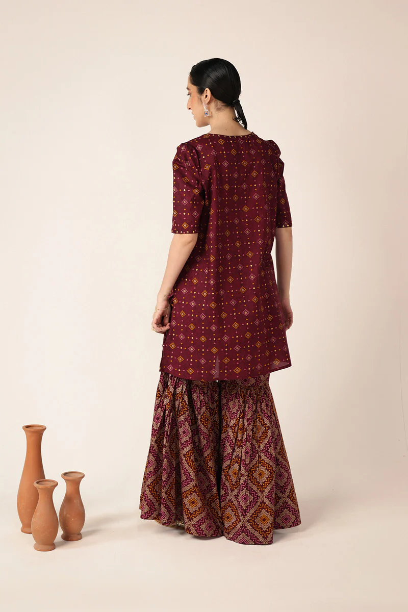 Chunari Charm Mukesh Gharara Set - Image 13