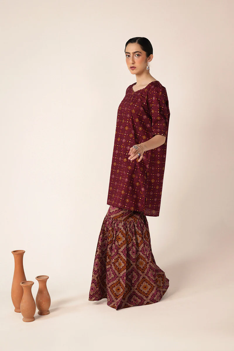 Chunari Charm Mukesh Gharara Set - Image 14