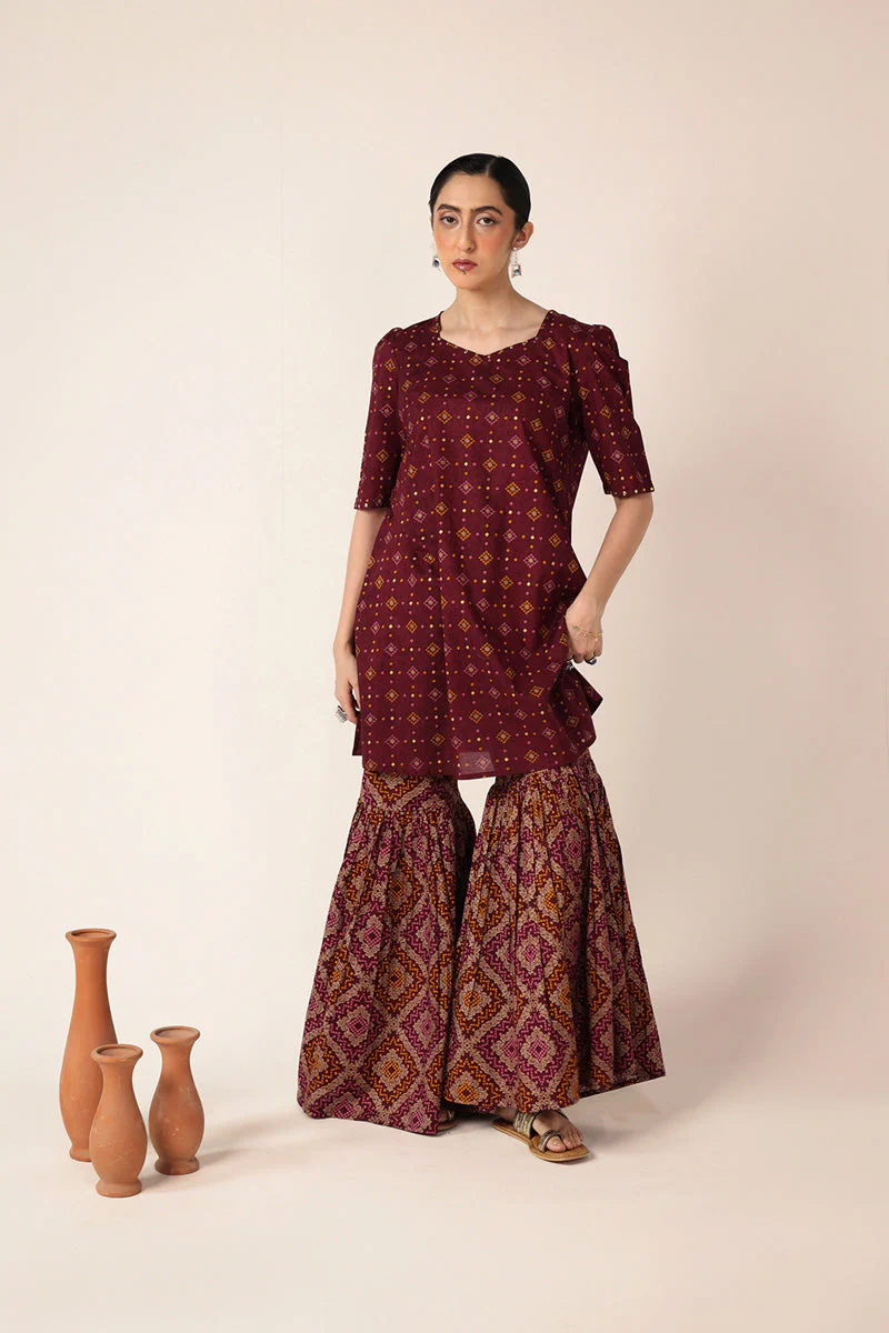 Chunari Charm Mukesh Gharara Set - Image 20