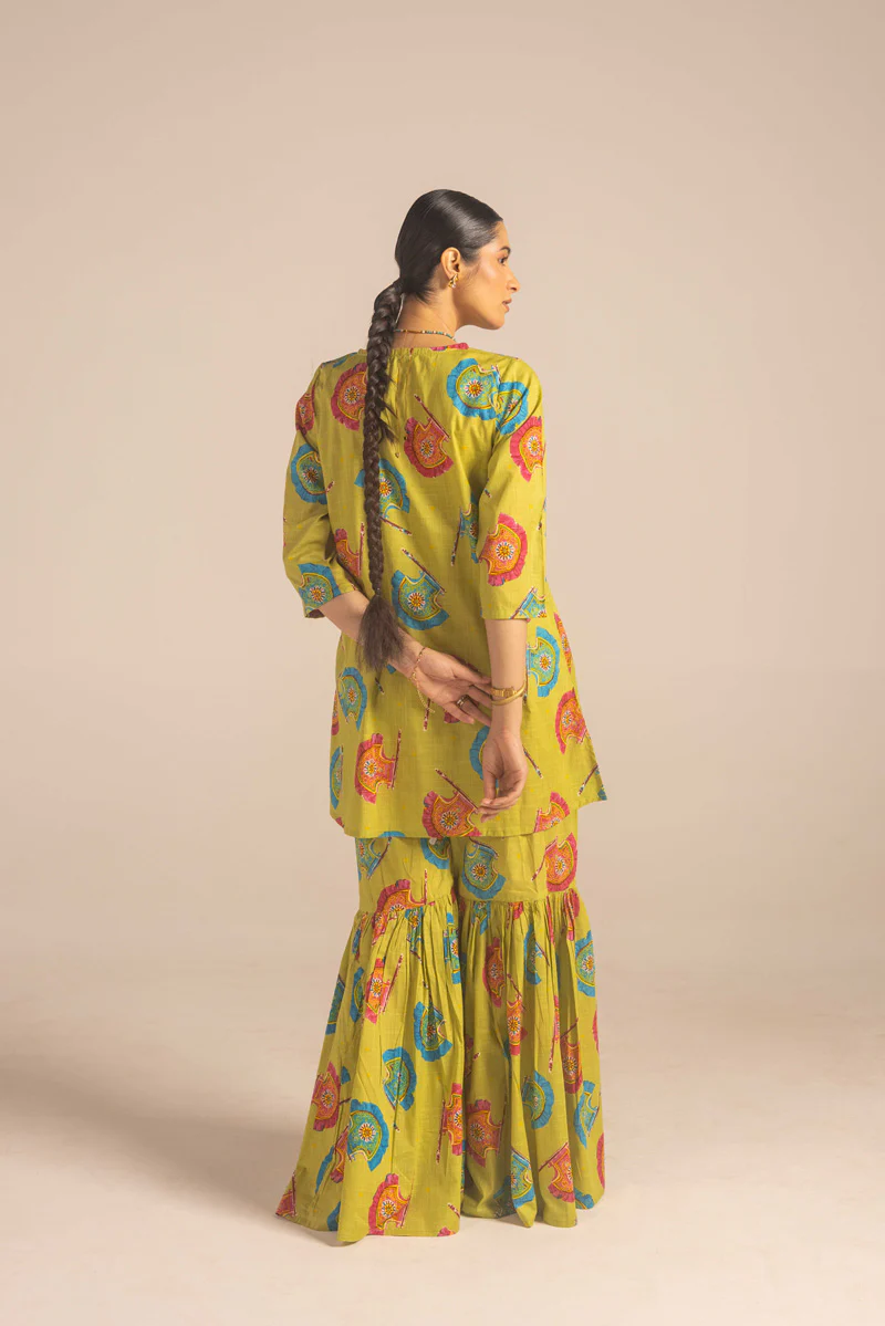 Traditional Pankha Gharara Set - Image 13