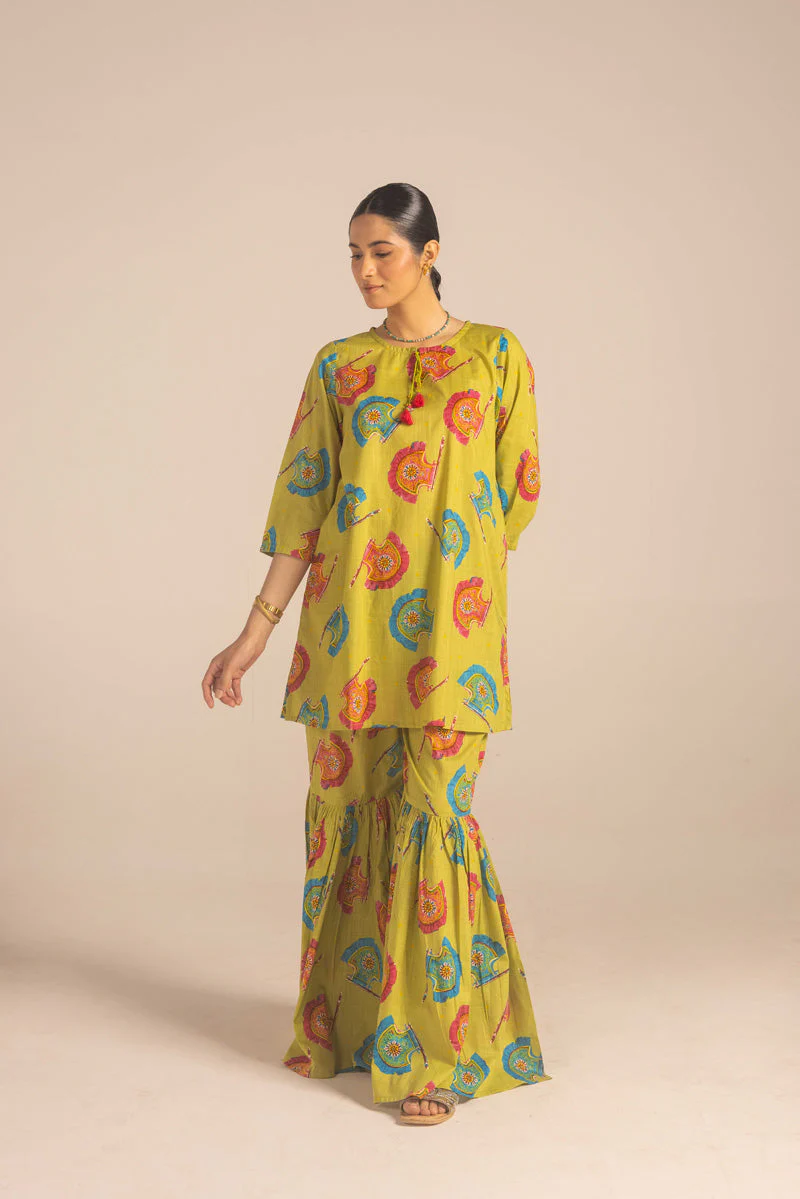 Traditional Pankha Gharara Set - Image 15