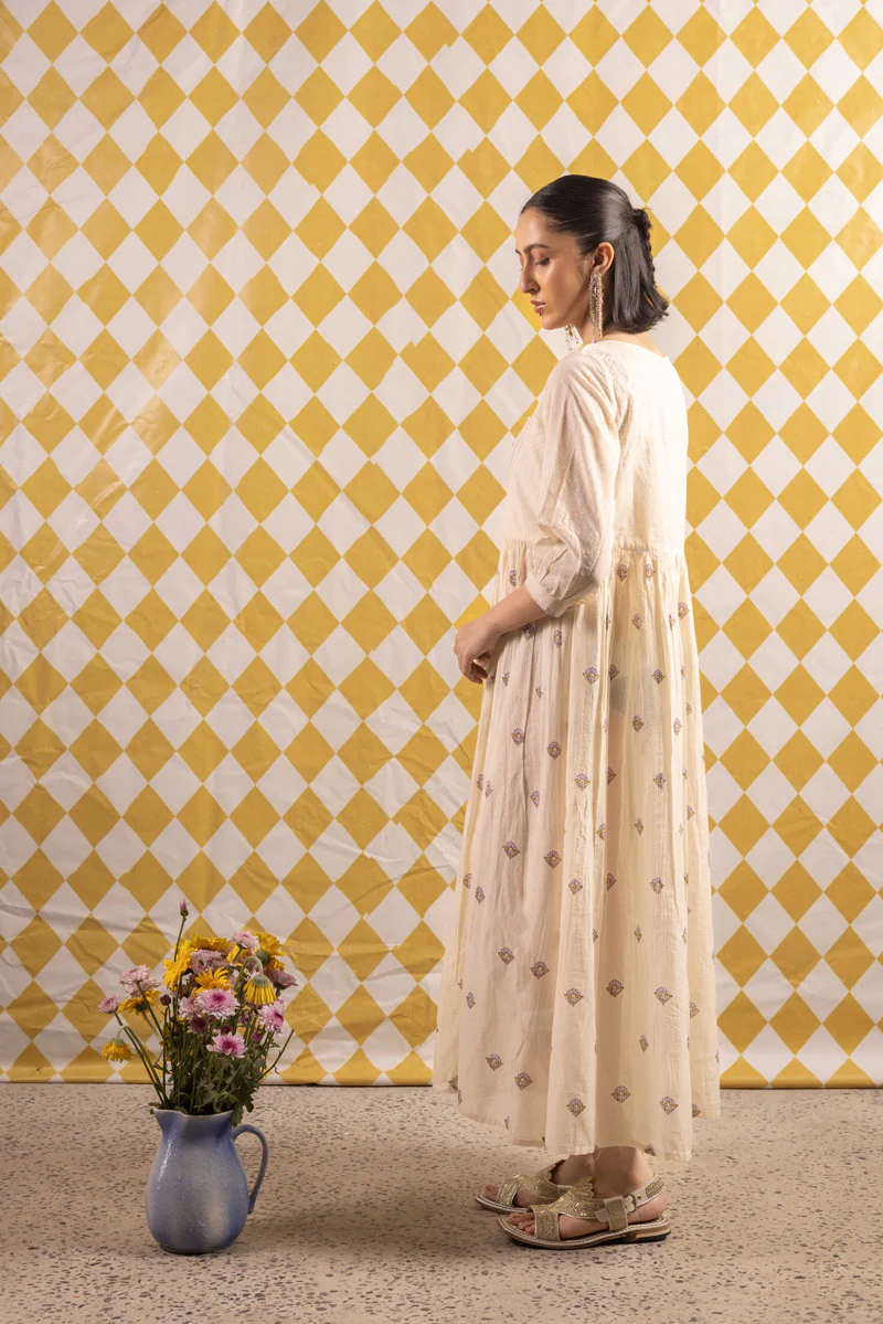 Block-Printed Chambeli Dress - Image 3