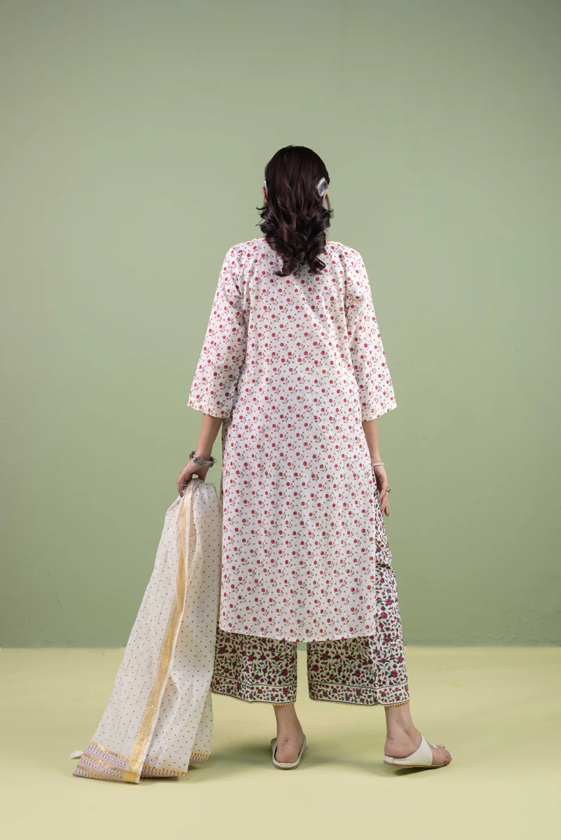 Anarkali Glided Block 3 Piece Suit - Image 5