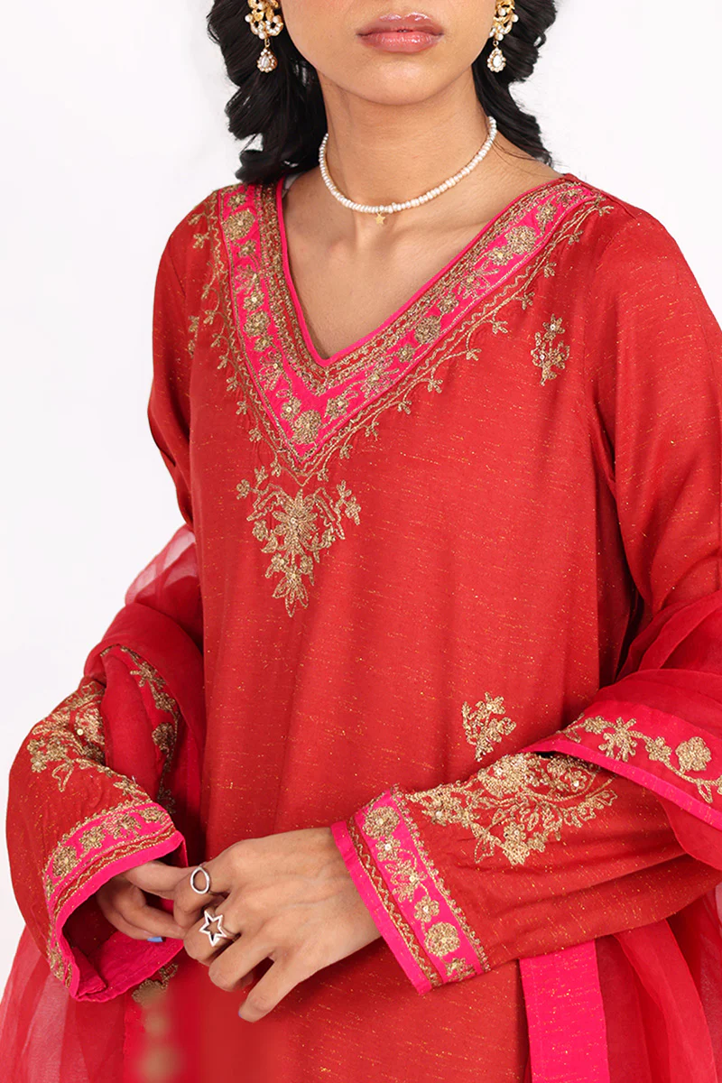 Hues of Ruby Red 3 Piece Suit - Image 2