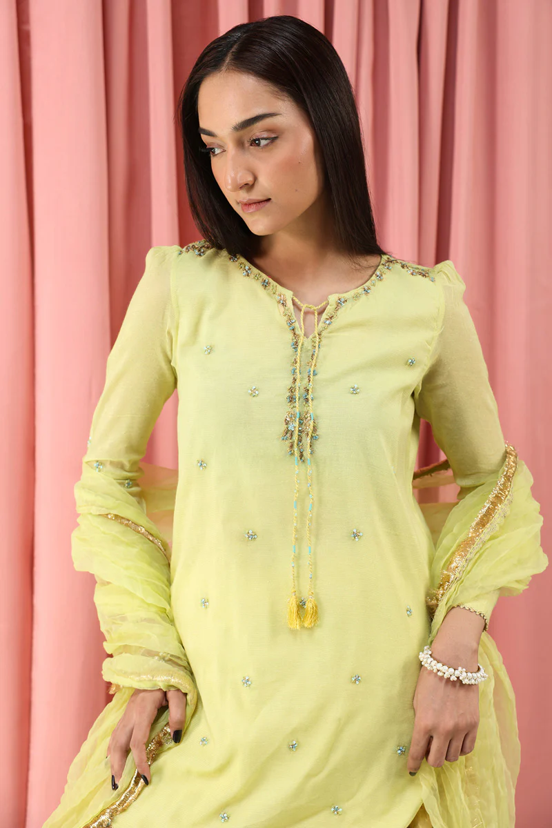 Mahrani Embroidered Gharara 3-Piece suit - Image 3