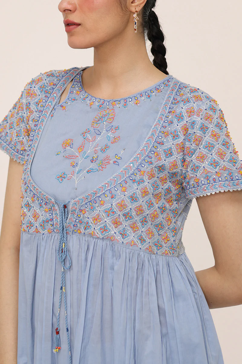 Multani Blue Hues Anarkali Frock - Image 12