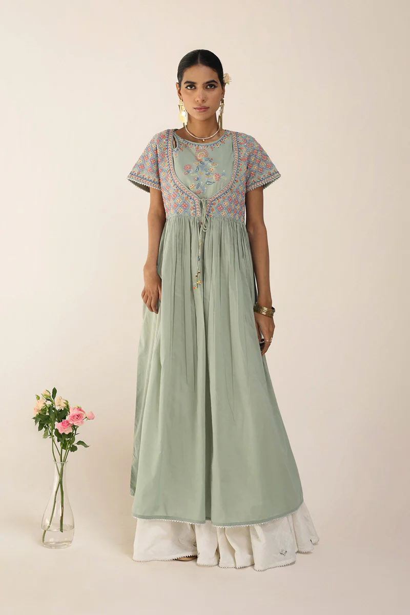 Multani Blue Hues Anarkali Frock - Image 2