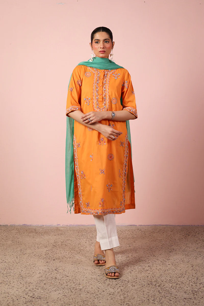 Multani Blue Hues Ember Kurta - Image 2