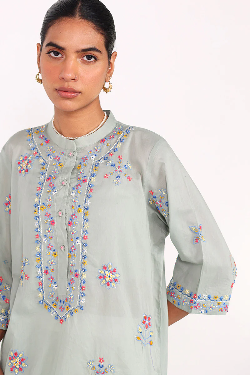 Multani Blue Hues Ember Kurta - Image 7