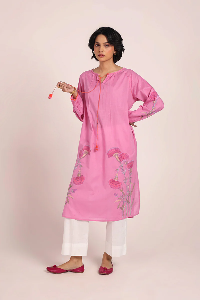 Soft Bloom Zaib Kurta - Image 2