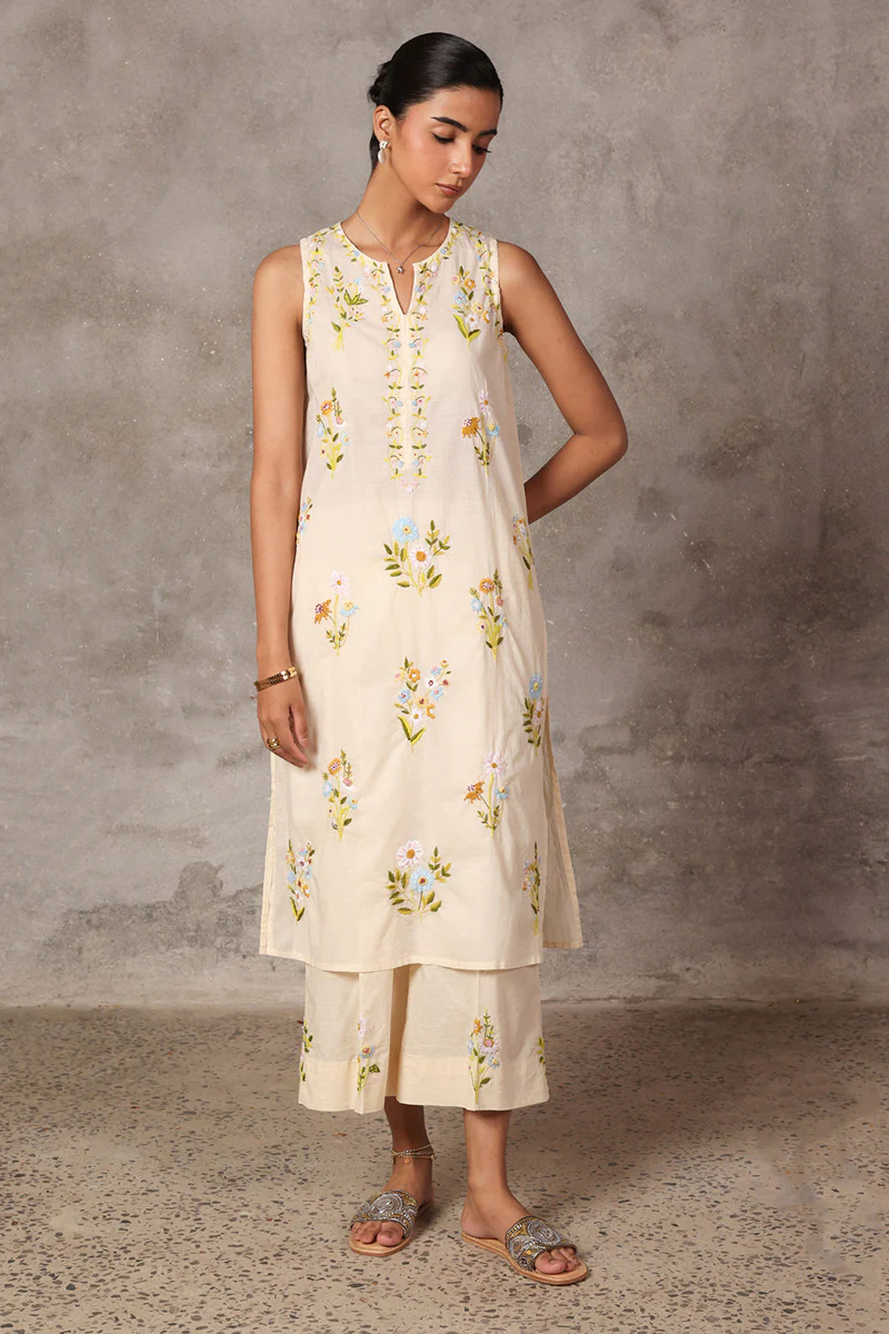 Floral Crush Hand-Embroidered Set