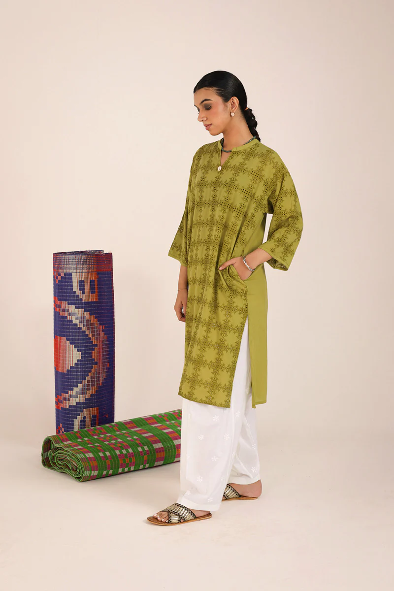 Spring Fling Schiffli Whispers Kurta - Image 20
