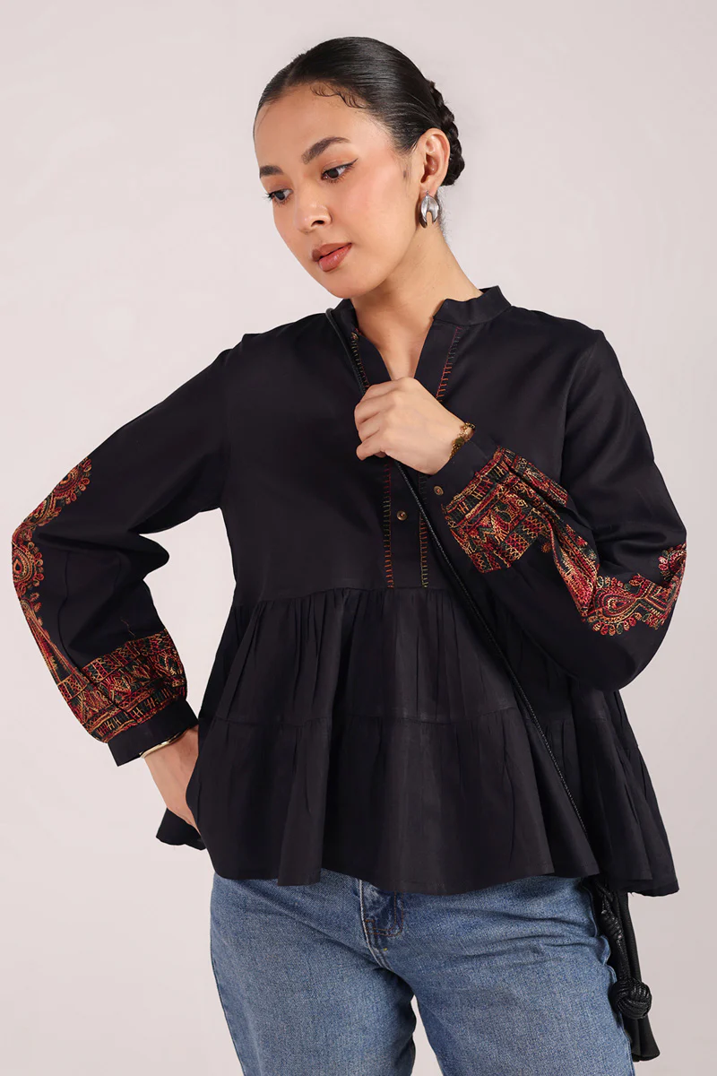 Embroidered Color Waves Top - Image 6