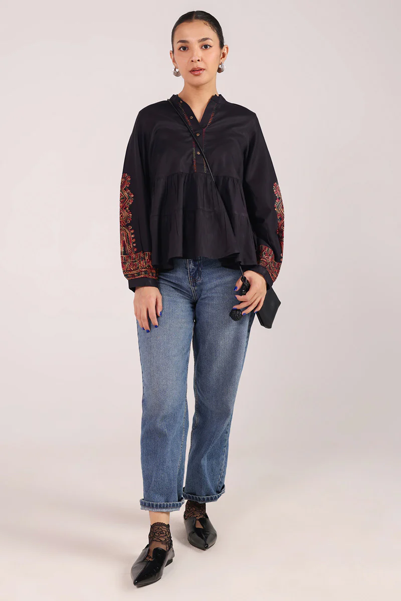 Embroidered Color Waves Top - Image 8