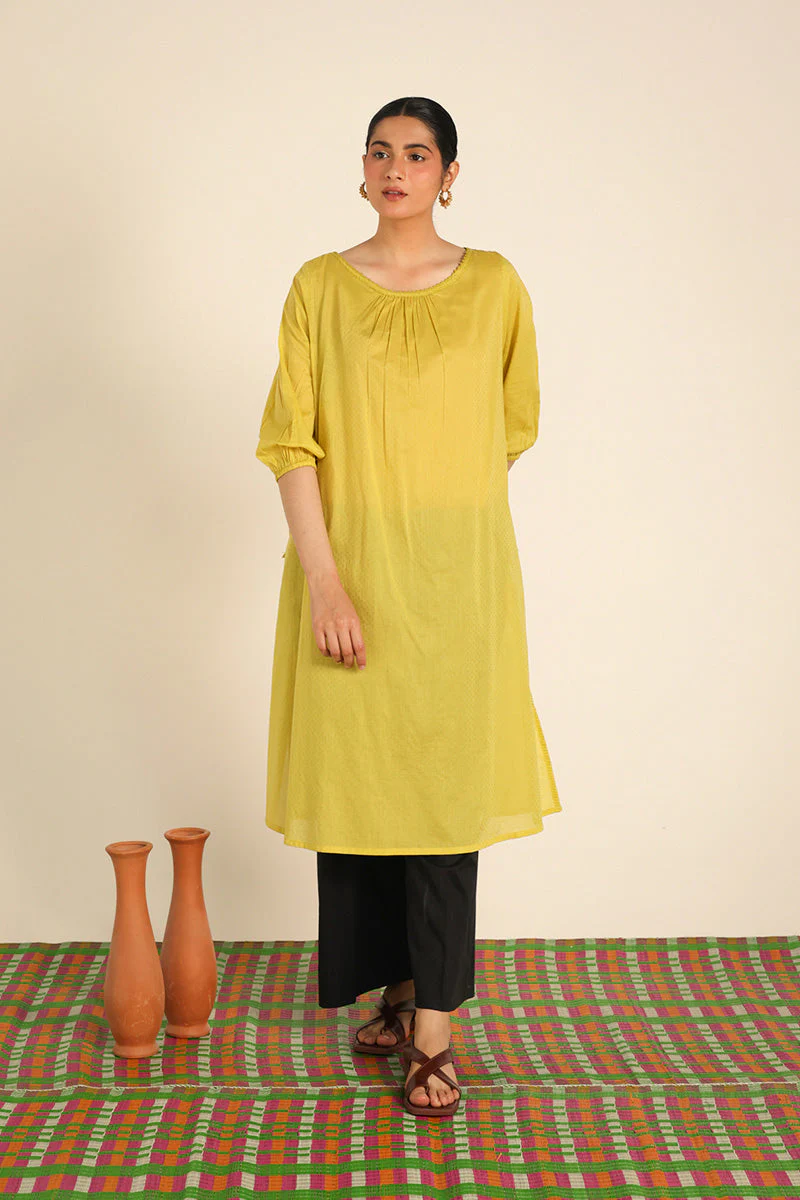 Solid Hued Seafoam Kurta - Image 12