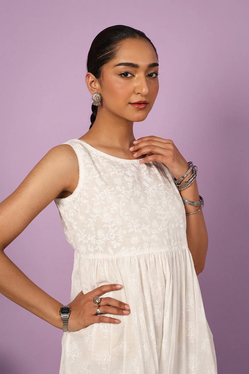 Sea Foam Aangan Tiered Frock - Image 14