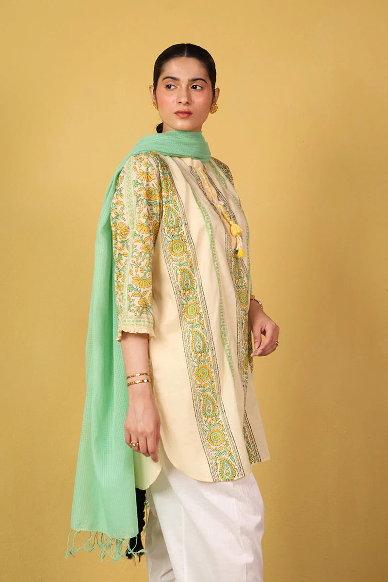 Artisanal Block Chintz Whisper Kurta - Image 11