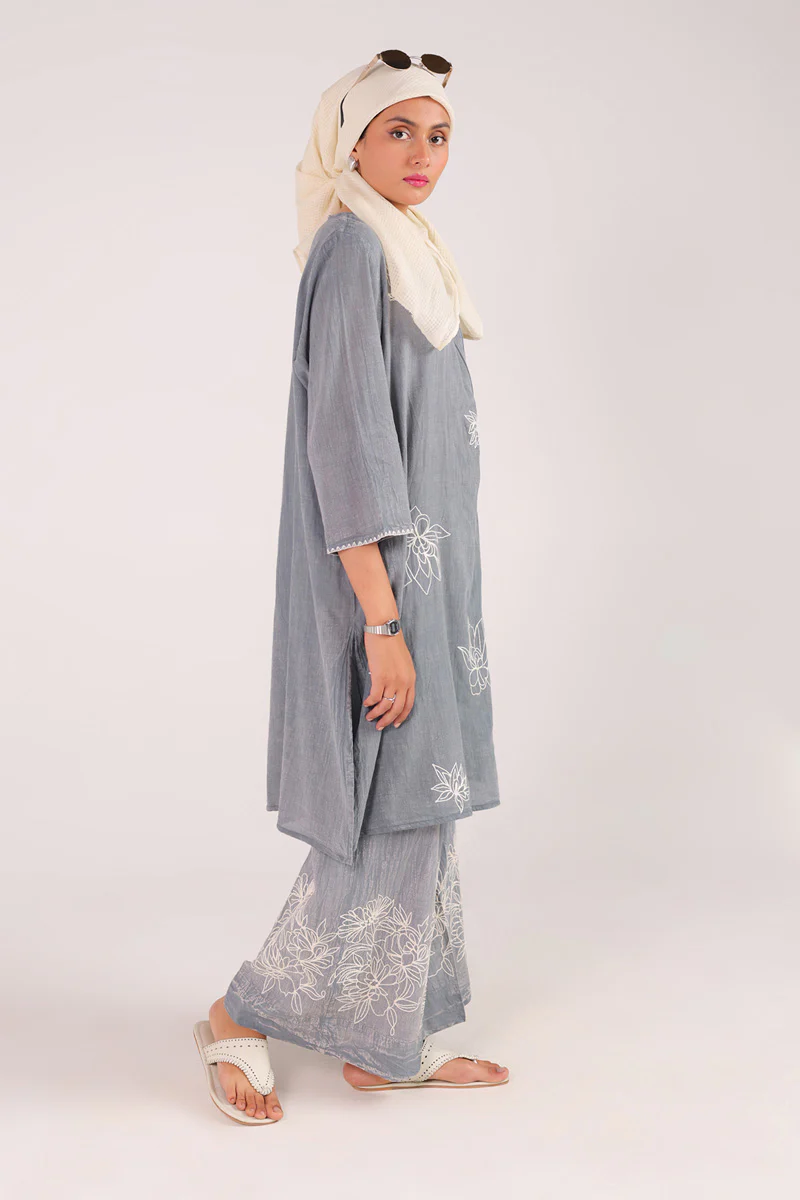Denim Embroidered Set - Image 4