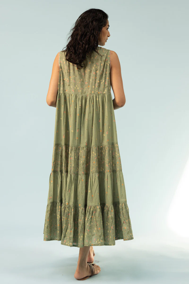 Soft Floral Tiered Dress - Image 4