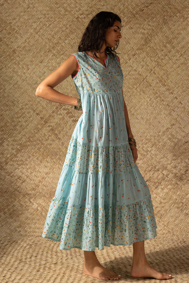 Soft Floral Tiered Dress - Image 6