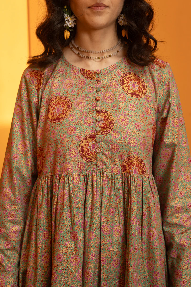 Gilded Polki Flared Dress - Image 7