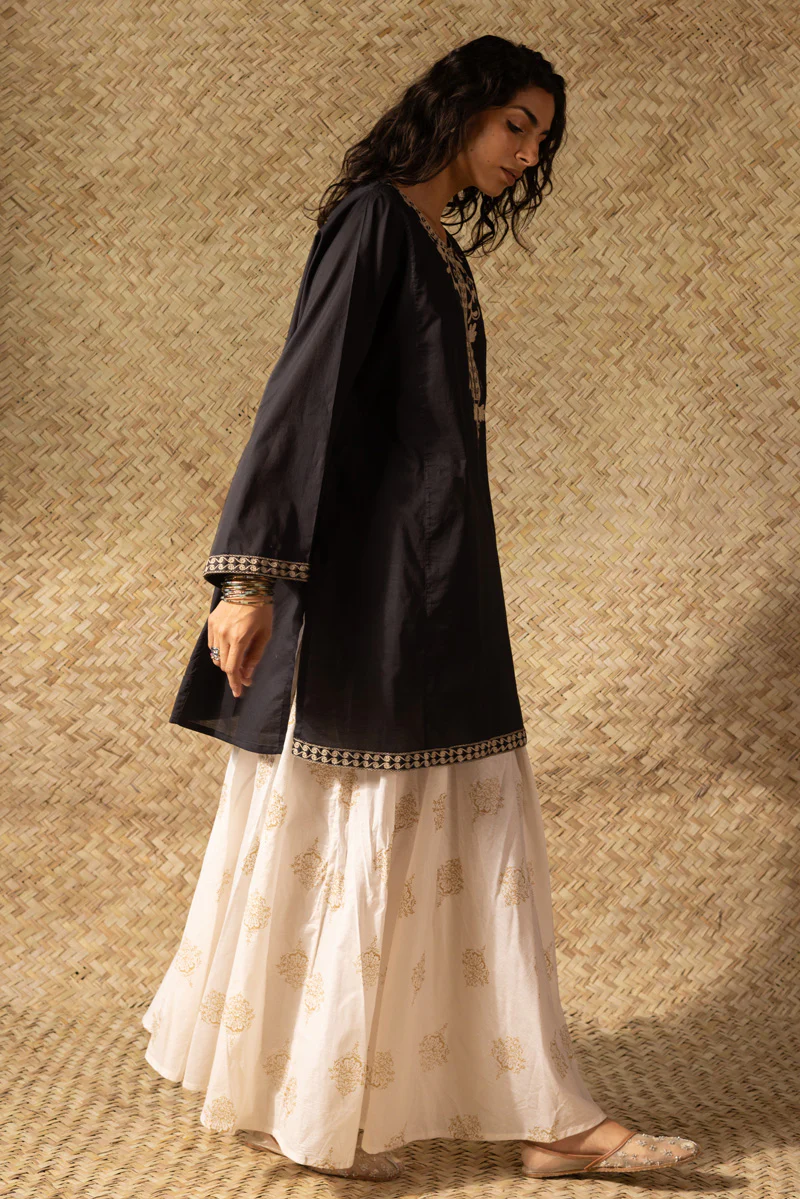 Midnight Embroidered Kurti - Image 11