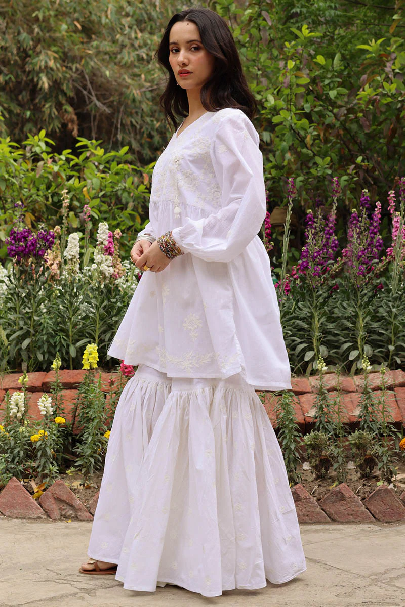 White Reverie Angrakha Set - Image 7