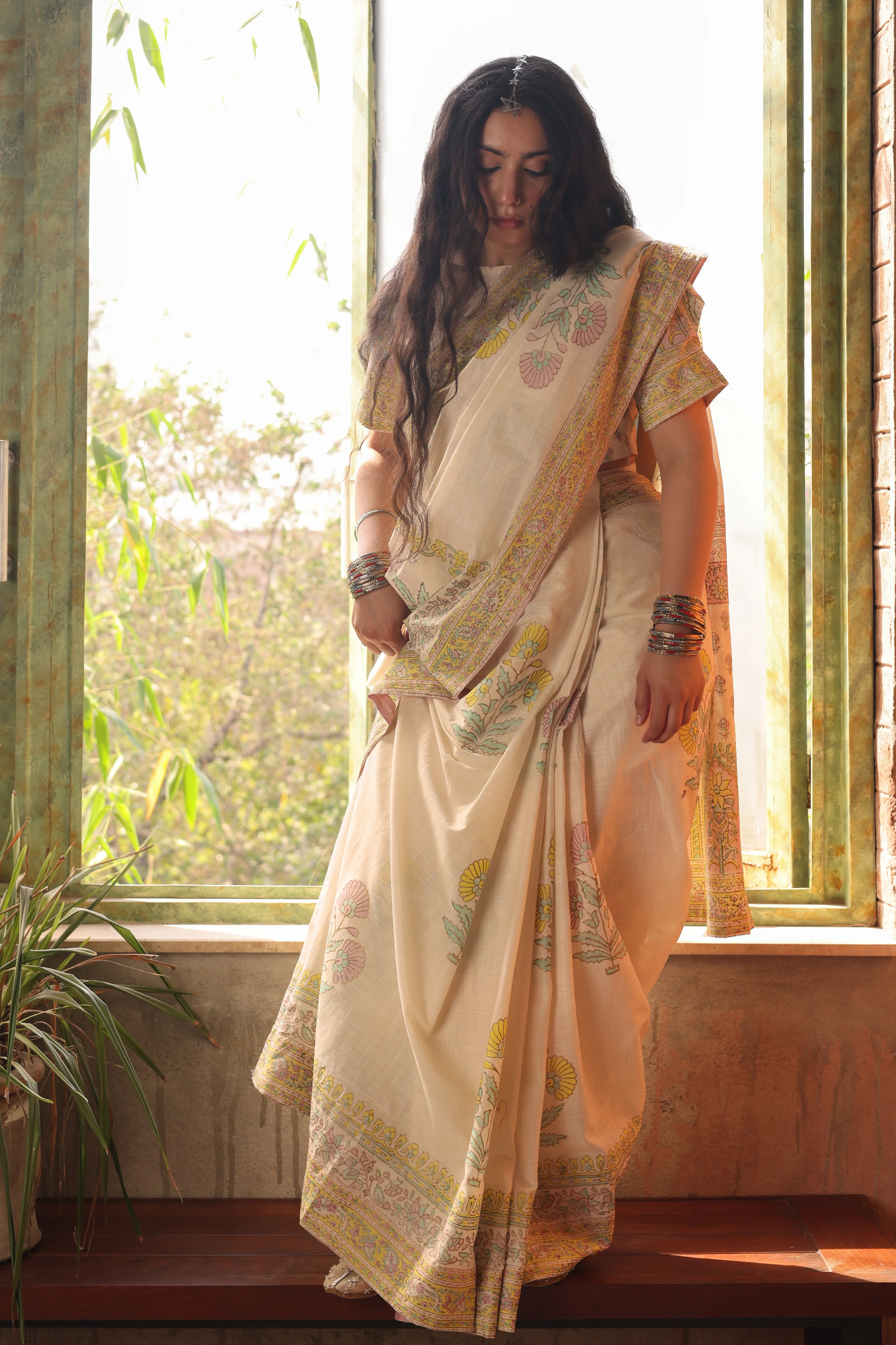 Block-Printed Jamni Saree - Image 5