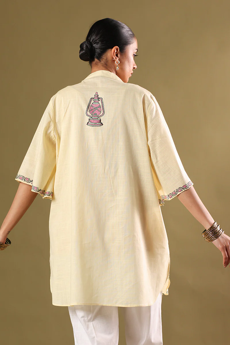 Hand-Block Printed Gulab Shirt - Image 11