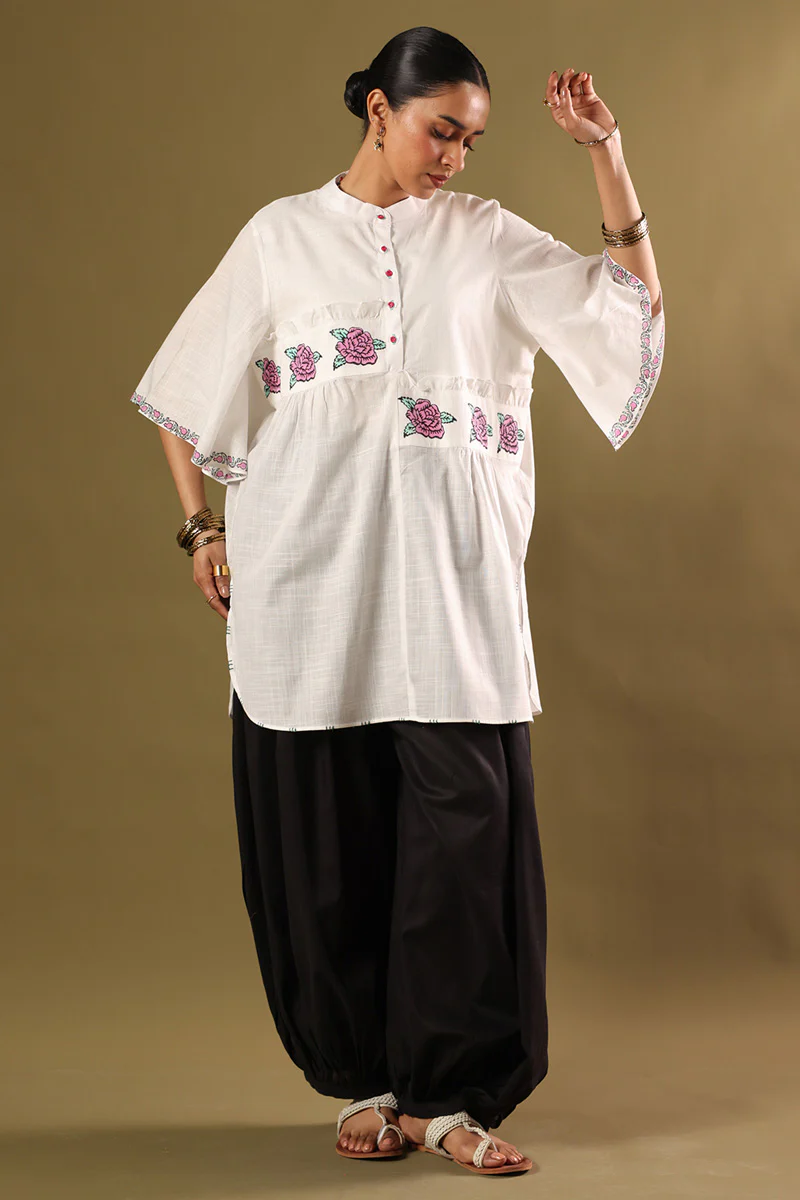 Hand-Block Printed Gulab Shirt - Image 4