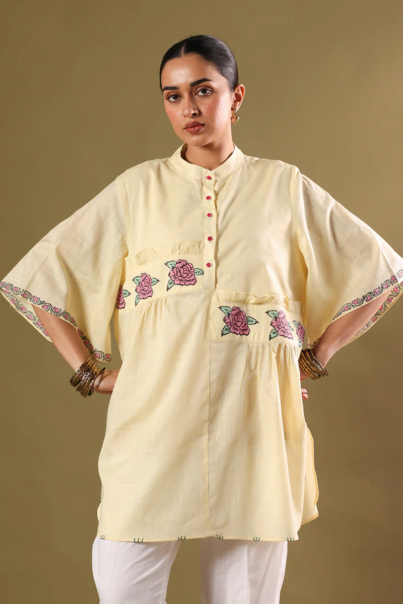 Hand-Block Printed Gulab Shirt - Image 9