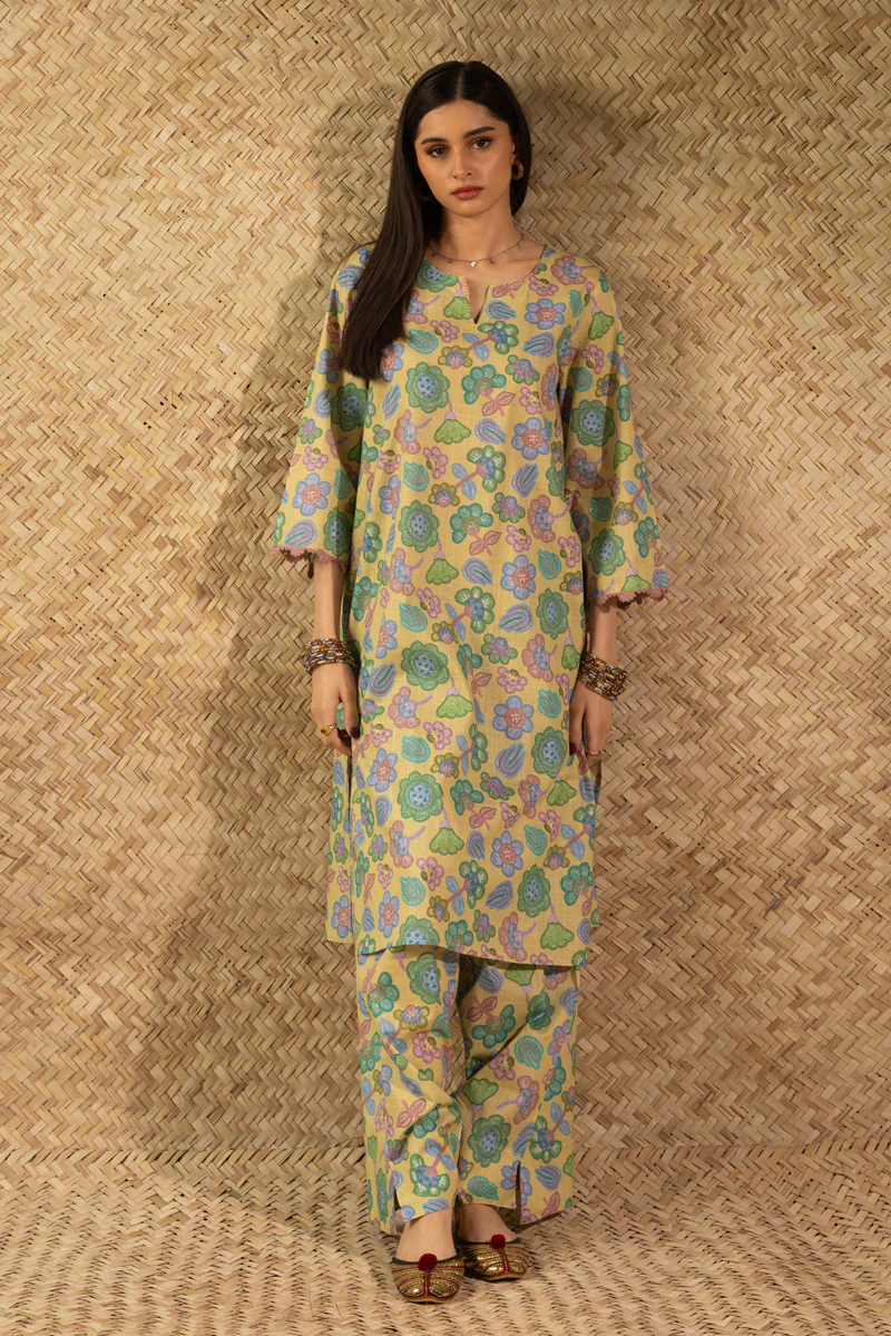 Contrast Crochet Printed Set - Image 5