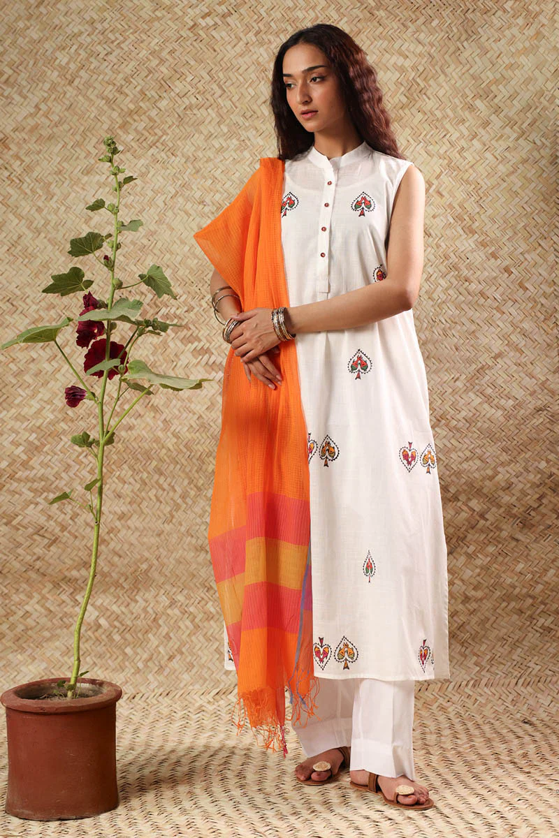 Blush Grid Dupatta - Image 2